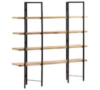 WRJENFSC Libreria a 4 Livelli 160x35x160 cm in Legno Massello di Mango Mobile Libreria Scaffale Libreria Porta Libri Libreria Da Scrivania per Ufficio Studio Soggiorno Ingresso