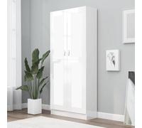 WRJENFSC Libreria Bianco Lucido 82,5x30,5x185,5 cm in Legno Multistrato Libreria Ad Angolo Librerie Libreria Da Parete Sospesa Libreria Da Scrivania per Soggiorno Ufficio Ingresso Camera Da Letto