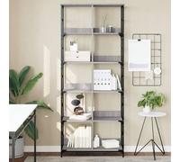 WRJENFSC Libreria Grigio Sonoma 78,5x33x188,5 cm in Legno Multistrato Libreria Moderna Libreria Verticale Libreria Scaffale Libreria Piccola per Ingresso Camera Da Letto Studio Soggiorno