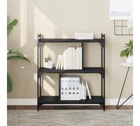 WRJENFSC Libreria Nera 3 Ripiani 76x32x88 cm Legno Multistrato Mobile Libreria Scaffale Libreria Libreria Angolare Libreria Piccola per Ingresso Studio Soggiorno Ufficio