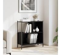 WRJENFSC Libreria Nera 72x28x77,5 cm in Legno Multistrato Libreria Da Terra Scaffale Libreria Librerie Porta Libri per Soggiorno Camera Da Letto Ingresso Studio