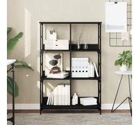 WRJENFSC Libreria Nera 78,5x33x117,5 cm in Legno Multistrato Libreria Moderna Libreria Verticale Libreria Scaffale Libreria Piccola per Ingresso Camera Da Letto Studio Soggiorno