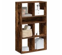 WRJENFSC Libreria Rovere Fumo 66x31x112 cm in Legno Multistrato Libreria Angolare Da Terra Librerie Libreria Sospesa Libreria Da Scrivania per Soggiorno Ufficio Ingresso Studio