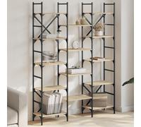 WRJENFSC Libreria Rovere Sonoma 127,5x28,5x172,5 cm in Legno Multistrato Librerie Da Parete Libreria Da Parete Libreria Bassa Porta Libri per Ingresso Studio Ufficio Soggiorno