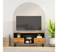 WRJENFSC Mobile TV 100x33x46cm Legno Massello Mango e Legno Multistrato Mobile Tv Vintage Mobile Per Tv Mobile Salotto Mobile Sala per Sala Di Ricreazione Sala Studio Camera Da Letto Cucina