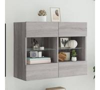 WRJENFSC Mobile TV a Parete con Luci LED Grigio Sonoma 78,5x30x60,5 cm Mobili Tv Soggiorno Per Mobile Porta Soggiorno per Cucina Sala Studio Camera Da Letto Ingresso