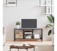 WRJENFSC Mobile TV Grigio Sonoma 100x35x45 cm Legno Multistrato e Ferro Sotto Tv Soggiorno Mobile Per Tavolino Porta per Sala Studio Cucina Giochi Sala Da Pranzo