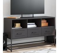 WRJENFSC Mobile TV Nero 100,5x39x60,5 cm in Acciaio Tavolino Tv Mobili Soggiorno Mobile Sala Soggiorno Moderno Mobili per Camera Da Letto Sala Di Ricreazione Ingresso Sala Studio