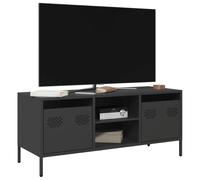 WRJENFSC Mobile TV Nero 101,5x39x43,5 cm in Acciaio Laminato a Freddo Tv Vintage Soggiorno Per Mobile Moderno per Cucina Sala Giochi Sala Studio Soggiorno