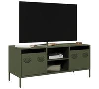 WRJENFSC Mobile TV Verde Oliva 101,5x39x43,5cm Acciaio Laminato a Freddo Tv Vintage Soggiorno Per Mobile Moderno per Cucina Sala Giochi Sala Studio Soggiorno