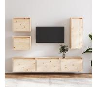 WRJENFSC Mobili TV 6 pz in Legno Massello di Pino Tavolino Porta Tv Mobile Per Tv Mobile Sala Mobile Porta Tv Soggiorno per Camera Da Letto Sala Giochi Cucina Sala Di Ricreazione
