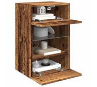 WRJENFSC Mobili TV a Parete con Luci LED 2pz Legno Vecchio 40x30x60,5 cm Mobili Tv Mobile Soggiorno Per Mobile Porta Soggiorno per Cucina Sala Studio Camera Da Letto Ingresso