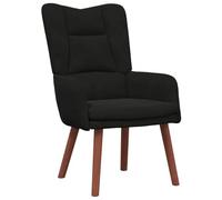 WRJENFSC Poltrona da salotto dal design moderno, in velluto, nera, 63 x 67 x 94 cm, comoda sedia da lettura con gambe in legno massello, per soggiorno, camera da letto, ufficio, balcone e piccoli