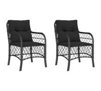 WRJENFSC Set di 2 sedie da giardino in polyrattan, 58,5 x 67 x 86 cm, resistenti ai raggi UV, con cuscini rimovibili, salvaspazio, per balcone, terrazza, campeggio