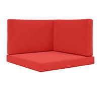 WRJENFSC Set di 3 cuscini da giardino per esterni, in poliestere con gommapiuma, per terrazza e balcone, 80 x 80 cm, con cuscino per schienale e laterale, colore rosso