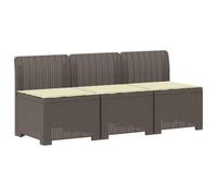 WRJENFSC Set di divani da giardino a 3 posti, modulare, in polipropilene, effetto rattan, grigio chiaro