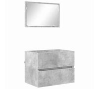 WRJENFSC Set di mobili da bagno in cemento con ampio cassetto e specchio piatto, armadio da bagno moderno da appendere alla parete per ordinare, 60 x 38,5 x 45 cm