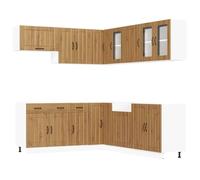 WRJENFSC Set di mobili da cucina Lucca da 11 pezzi, mobile da cucina in rovere Artisan, set di mobili da cucina moderni con molto spazio per pentole e stoviglie