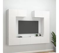 WRJENFSC Set di Mobili Porta TV 6 pz Bianco in Legno Multistrato Mobile Tv Vintage Soggiorno Per Mobile Moderno per Soggiorno Sala Studio Camera Da Letto Sala Di Ricreazione