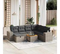 WRJENFSC Set Divano da Giardino 8 pz con Cuscini Grigio in Polyrattan Set Giardino Esterno Divanetti Da Esterno Divano Per Esterno Divani Esterno per Balcone Terrazza Piscina Esterno