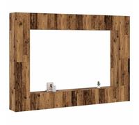 WRJENFSC Set Mobile TV 8 pz Montato a Parete Legno Antico in Truciolato Tavolino Porta Tv Soggiorno Mobiletto Mobile Porta per Sala Da Pranzo Soggiorno Giochi Sala Studio