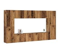 WRJENFSC Set Mobile TV 8 pz Montato a Parete Legno Antico in Truciolato Tavolino Porta Tv Soggiorno Mobiletto Mobile Porta per Sala Da Pranzo Soggiorno Giochi Sala Studio