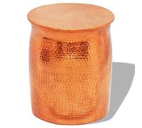 WRJENFSC Sgabello e tavolino in alluminio martellato, color rame, 36 x 42 cm