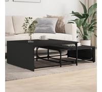WRJENFSC Tavolini Impilabili 2pz Neri in Legno Multistrato e Metallo Tavolo Salotto Tavolino Salotto Tavolino Salotto Moderno Tavolino Da Divano Laterale per Camera Da Letto Giardino Camera Salotto
