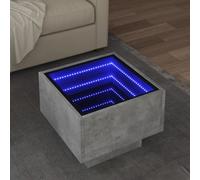 WRJENFSC Tavolino con LED Grigio Cemento 40x40x30cm in Legno Multistrato Tavolino Da Divano Laterale Comodino Piccolo Comodino Stretto Tavolino Basso Da Salotto per Soggiorno Salotto Interno Balcone