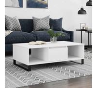 WRJENFSC Tavolino da Salotto Bianco 104x60x35 cm in Legno Multistrato Tavolino Piccolo Tavolino Salotto Tavolino Da Salotto Moderno Tavolino Divano per Salotto Camera Da Letto Giardino Balcone