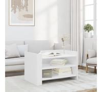 WRJENFSC Tavolino da Salotto Bianco 80x50x50 cm in Legno Multistrato Tavolo Salotto Tavolino Da Divano Comodino Piccolo Coffee Table per Giardino Camera Da Letto Interno Camera