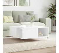 WRJENFSC Tavolino da Salotto Bianco 80x80x36,5 cm in Legno Multistrato Tavolini Da Divano Mobile Soggiorno Tavolino Salotto Moderno Tavolo Salotto Moderno per Giardino Balcone Interno Camera Da Letto