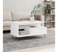 WRJENFSC Tavolino da Salotto Bianco 90x49x45 cm in Legno Multistrato Tavolo Salotto Mobile Soggiorno Tavolino Da Salotto Moderno Tavolino Soggiorno per Soggiorno Giardino Camera Salotto
