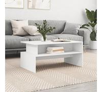 WRJENFSC Tavolino da Salotto Bianco 90x55x42,5 cm in Legno Multistrato Tavolino Laterale Da Divano Mobile Soggiorno Tavolino Salotto Moderno Tavolino Soggiorno per Giardino Salotto Interno Soggiorno