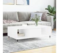 WRJENFSC Tavolino da Salotto Bianco Lucido 104x60x35cm Legno Multistrato Tavolini Salotto Tavolino Da Divano Comodino Piccolo Tavolino Salotto Moderno per Giardino Soggiorno Balcone Salotto