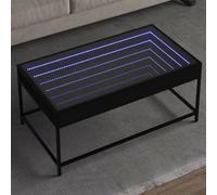 WRJENFSC Tavolino da Salotto con LED Infinity Nero 90x50x41 cm Tavolino Da Divano Laterale Comodino Stretto Tavolini Da Salotto Moderni Tavolo Salotto Moderno per Soggiorno Giardino Interno Camera