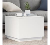 WRJENFSC Tavolino da Salotto con Luci LED Bianco 50x50x40 cm Tavolino Da Divano Laterale Comodino Piccolo Tavolini Da Salotto Moderni Tavolino Divano per Camera Soggiorno Giardino Balcone