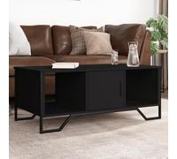 WRJENFSC Tavolino da Salotto Nero 100x51x40 cm in Legno Multistrato Tavolo Soggiorno Tavolino Da Salotto Tavolino Da Salotto Moderno Tavolino Basso per Camera Salotto Giardino Camera Da Letto