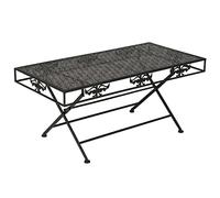 WRJENFSC Tavolino da Salotto Pieghevole Vintage Metallo 100x50x45cm Nero Tavolino Piccolo Da Salotto Tavolino Salotto Tavolini Da Salotto Tavolino Divano per Salotto Soggiorno Balcone Camera Da Letto