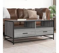 WRJENFSC Tavolino Grigio Sonoma 100x50x45 cm Legno Multistrato e Metallo Tavolino Ingresso Tavolino Da Divano Mobile Soggiorno Tavolino Basso Da Salotto per Camera Da Letto Giardino Balcone Camera