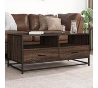 WRJENFSC Tavolino Rovere Marrone 100x50x45cm Legno Multistrato e Metallo Tavolino Ingresso Tavolino Da Divano Mobile Soggiorno Tavolino Basso Da Salotto per Camera Da Letto Giardino Balcone Camera
