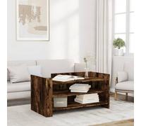 WRJENFSC Tavolino Salotto Rovere Fumo 100x50x50 cm in Legno Multistrato Tavolo Salotto Tavolino Da Divano Comodino Piccolo Coffee Table per Giardino Camera Da Letto Interno Camera