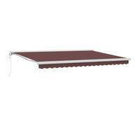 WRJENFSC Tenda da sole automatica con braccio articolato, 450 x 300 cm, con telecomando e manovella, robusto telaio in alluminio, protezione solare per terrazza, balcone e gastronomia, marrone/bianco