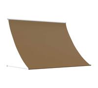 WRJENFSC Tenda da sole beige, 400 x 150 cm, da parete, per balcone, terrazza e giardino, regolabile manualmente, in poliestere, con robusto telaio in acciaio, ombreggiatura e protezione dagli sguardi