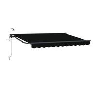 WRJENFSC Tenda da sole con braccio articolato, 3,5 x 2,5 m, a mezza cassetta, per terrazza e balcone, con manovella in robusto alluminio e acciaio, antracite, nero, per il giardino
