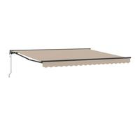 WRJENFSC Tenda da sole con braccio articolato, 400 x 300 cm, beige, tenda da sole per terrazza e balcone, con manovella, telaio in alluminio verniciato a polvere, protezione solare per il giardino