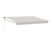 WRJENFSC Tenda da sole estensibile da parete con braccio articolato, per terrazza, balcone e giardino, tenda da sole con doppio funzionamento e manovella, poliestere 270 g/m², grigio chiaro e bianco