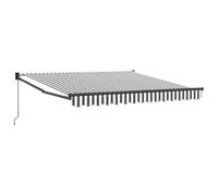 WRJENFSC Tenda da sole retrattile, 3 x 2,5 m, con braccio articolato, per terrazza e balcone, antracite e bianco, tenda parasole in poliestere e alluminio, montaggio a parete, protezione dagli sguardi