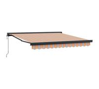 WRJENFSC Tenda da sole retrattile, 350 x 250 cm, con braccio articolato, multicolore, per terrazza e giardino, protezione solare manuale, con meccanismo telescopico in poliestere e robusto alluminio