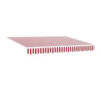 WRJENFSC Tenda da sole retrattile, 350 x 250 cm, con braccio snodato, per terrazza e balcone, tenda da sole manuale in poliestere e acciaio, design moderno, colore rosso e bianco, per il giardino